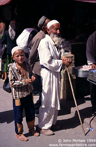 Young & Old Uighurs, Kashgar Market